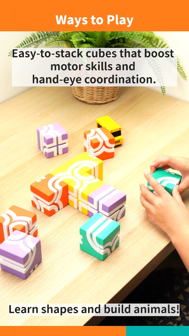 Amazon.com: QBI Magnetic Blocks for Toddlers 1-3｜School Bus Toy
